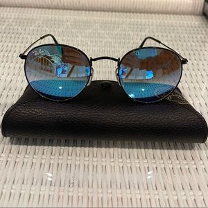 Ray Ban Round Blue Mirror Sunglasses